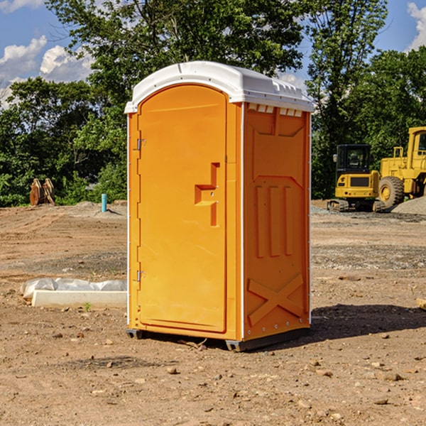 how often are the portable restrooms cleaned and serviced during a rental period in Fackler Alabama